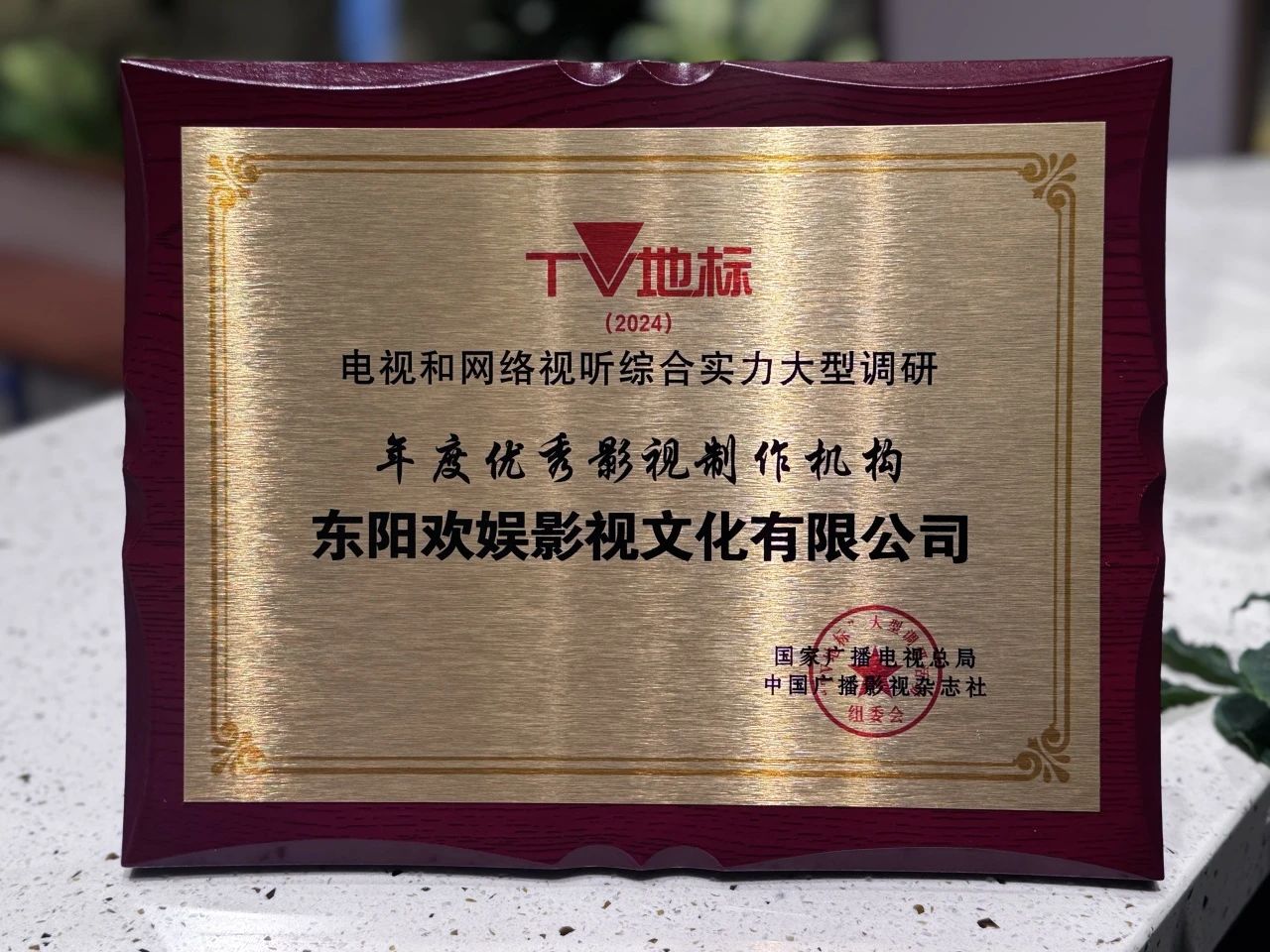 歡娛影視入選“TV地標”（2024）年度優秀影視制作機構